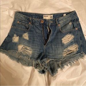 Denim high waisted shorts